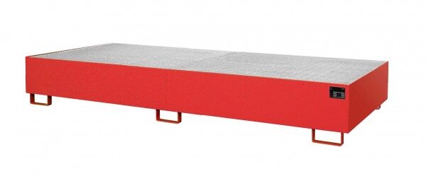 BAUER Regalwanne Typ RW-GR-3300-2 - Für Palettenregale (Feldbreite 3300 mm) feuerrot RAL 3000