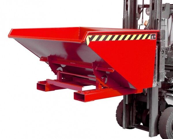 Kippbehälter EXPO-900 für Gabel-Stapler Inhalt: 0,90 cbm Tragfähigkeit: 1000 kg Farbe feuerrot RAL 3000