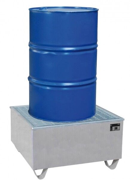 Auffangwanne mit PE-Einsatz AW-1/PE verzinkt mit Gitterrost mit PE-Kunststoffeinsatz Maße 812 x 812 x 468mm