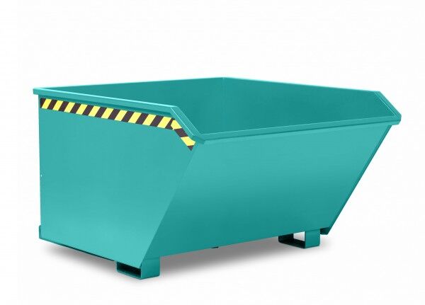 Universal-Kippbehälter Typ RUK-60 für Stapler Inhalt: 0,60 cbm Tragfähigkeit: 1200 kg Farbe türkisblau RAL 5018