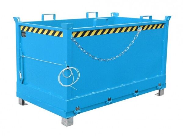 BAUER Klappbodenbehälter FB-1500 für Gabelstapler lichtblau RAL 5012