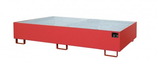 BAUER Regalwanne Typ RW-GR-2700-2 - Für Palettenregale (Feldbreite 2700 mm) feuerrot RAL 3000