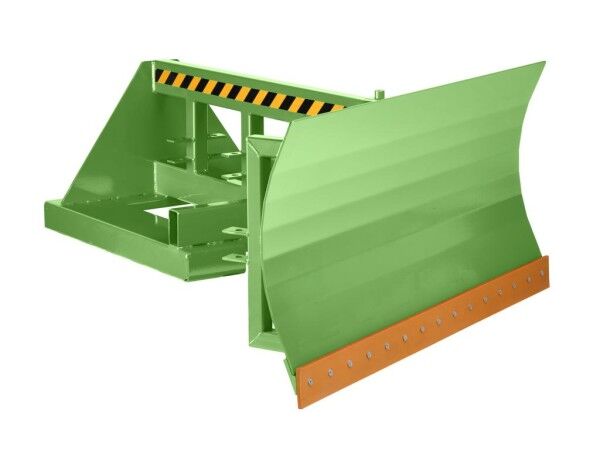 Schneeschieber mit Zinkenaufnahme Typ RSP-15 mit Polyurethanschürfleiste resedagrün RAL 6011