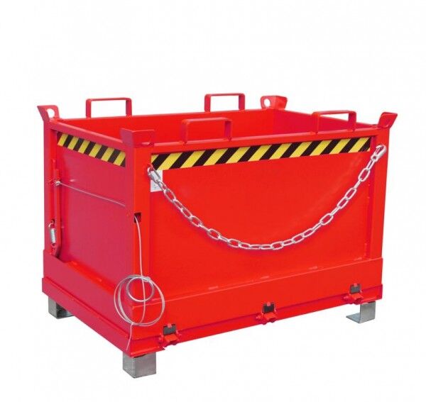 BAUER Klappbodenbehälter FB-500 für Gabelstapler feuerrot RAL 3000