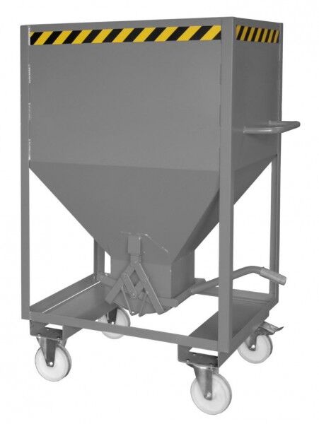 BAUER Silobehälter Typ SRE-600 mit Rollen & Einfahrtaschen mausgrau RAL 7005