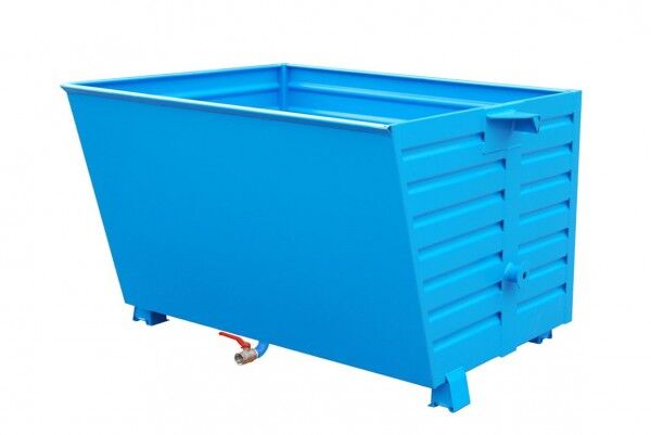 BAUER Späne-Stapelkipper Typ BSL-150 mit Lochblecheinsatz lichtblau RAL 5012