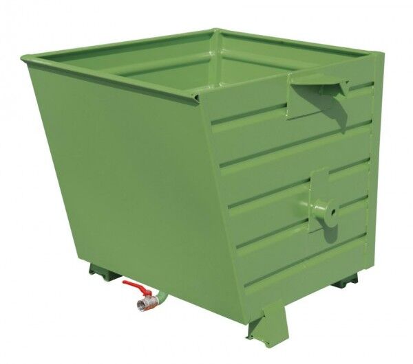BAUER Späne-Stapelkipper Typ BSS-55 mit Siebblecheinsatz resedagrün RAL 6011