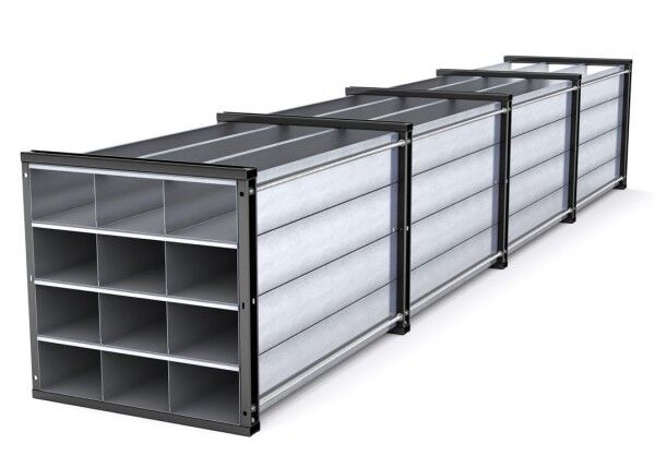 Wabenregal Typ RWR-12/6 für Langmaterial - 12 Fächer - Länge 6000 mm