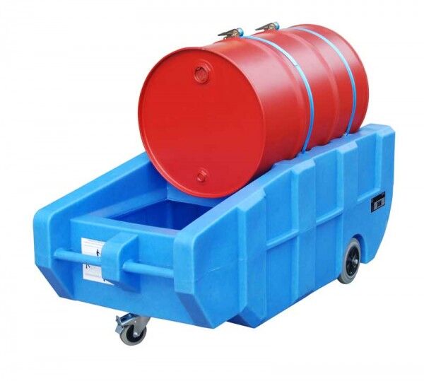 Fahrbare PE-Auffangwanne WPT 230 für 1 200-l-Fass / Polyethylen-Wanne