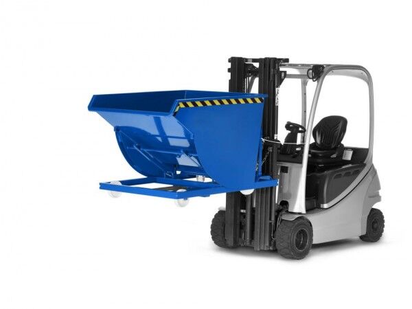 Selbstkipper Typ RSK-50 mit Rollen für Stapler Inhalt: 0,50 cbm Tragfähigkeit: 1000 kg Farbe enzianblau RAL 5010