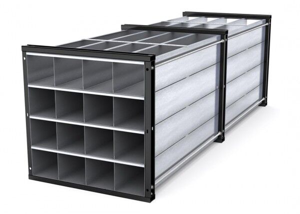 Wabenregal Typ RWR-16/3 für Langmaterial - 16 Fächer - Länge 3000 mm