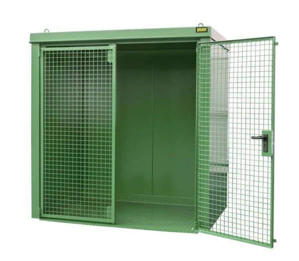 Gasflaschen-Container / -Lager GFC-B-M2 (kpl. montiert) für 35 Gasflaschen Ø 220 mm resedagrün RAL 6011