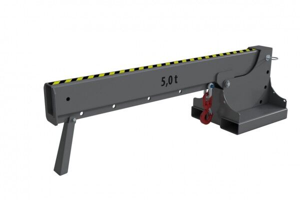 BAUER Kranarm Typ KTH-K-5,0 (Kurzvariante) für Gabelstapler mausgrau RAL 7005