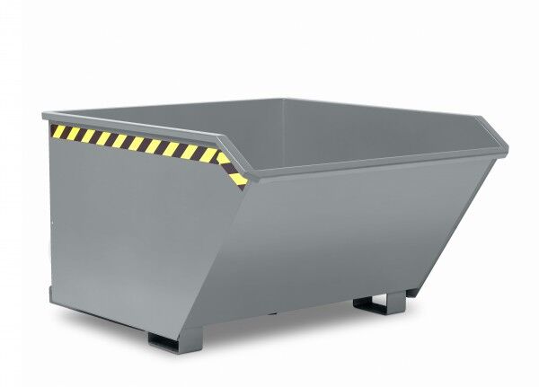 Universal-Kippbehälter Typ RUK-60 für Stapler Inhalt: 0,60 cbm Tragfähigkeit: 1200 kg Farbe mausgrau RAL 7005