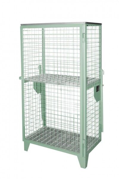 Mobiles Gasflaschen-Depot / -Lager GFD-R-4 für 4 11kg-Gasflaschen 2 Lagerebenen resedagrün RAL 6011
