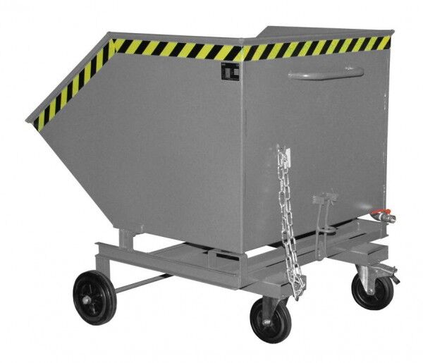 BAUER Späne-Kastenwagen SKW-ET-1000 mit Einfahrtaschen mausgrau RAL 7005