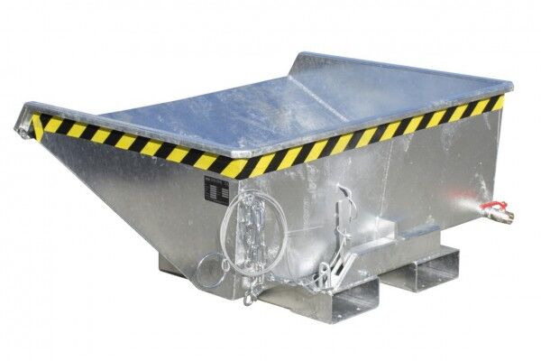 Kippbehälter EXPO-E-1700 für Gabelstapler Inhalt: 1,70 cbm Tragfähigkeit: 1500 kg Farbe gelborange RAL 2000