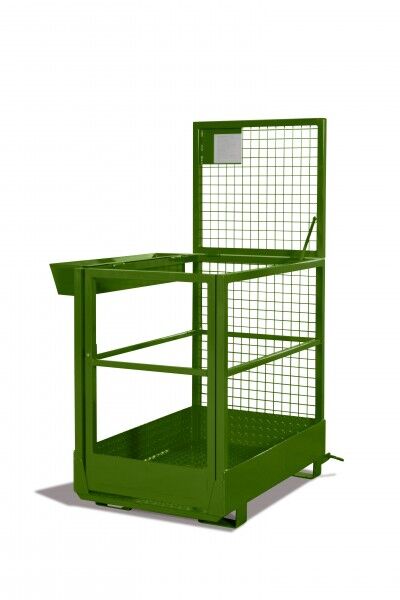 Arbeitskorb / Arbeitsbühne Typ RAK-Slim für Schubmaststapler (Längsausführung) resedagrün RAL 6011 zulässige Traglast: 300 kg