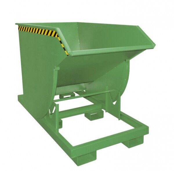 Kippmulde BKM-100 für Gabelstapler Inhalt: 1,00 cbm Tragfähigkeit: 3000 kg Farbe resedagrün RAL 6011