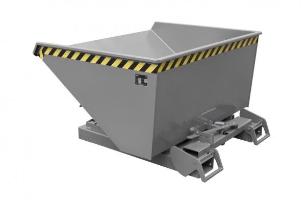 Späne-Kippbehälter S4A-1200 für Stapler Automatische Entriegelung Inhalt 0,60 cbm Tragfähigkeit 1000 kg Farbe gelborange RAL 2000