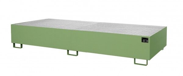 BAUER Regalwanne Typ RW-GR-3300-3 - Für Palettenregale (Feldbreite 3300 mm) resedagrün RAL 6011