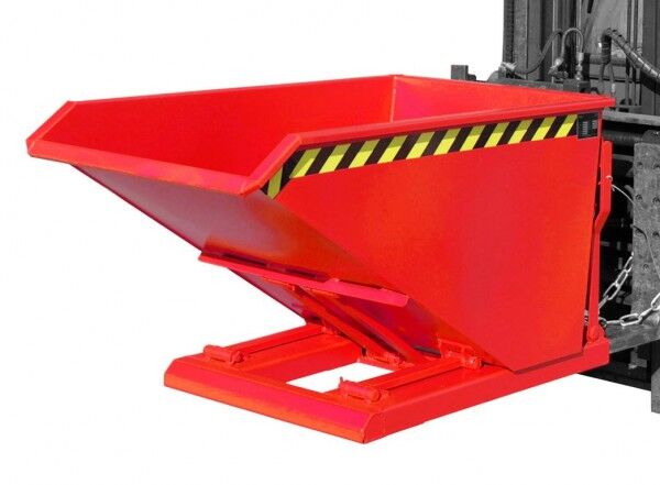 Stapler-Kippbehälter NK-50 Inhalt: 0,50 cbm Tragfähigkeit: 1000 kg Farbe feuerrot RAL 3000