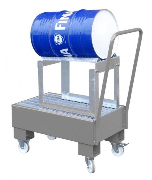 BAUER Fahrbare Stahl Auffangwanne AW-60-1-SRF mausgrau RAL 7005