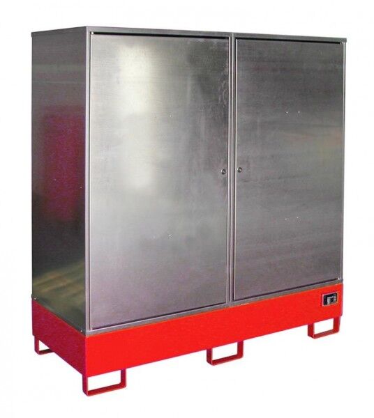 BAUER Gefahrstoff-Schrank GS-2 für 2 x 200-l-Fass feuerrot RAL 3000