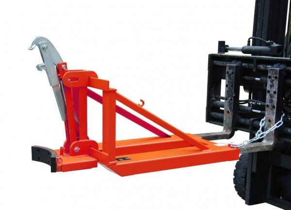 BAUER Gabelstapler-Fasslifter Typ RS-I/D-91 für Kunststoff-Deckelfässer & konischen Deckelfässern feuerrot RAL 3000