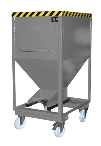 BAUER Silobehälter Typ SRE-D-600 mit Einfahrtaschen & Rollen verzinkt