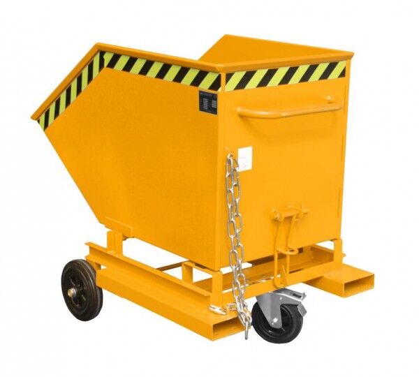 BAUER Kastenwagen KW-ET-400 mit Einfahrtaschen für Stapler gelborange RAL 2000