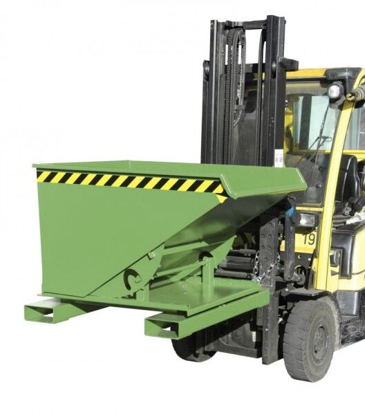 3-Seiten-Kippbehälter Typ 3S-300 Inhalt: 0,30 cbm Tragfähigkeit: 750 kg Farbe resedagrün RAL 6011