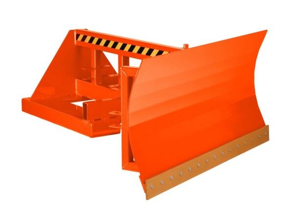 Schneeschieber mit Zinkenaufnahme Typ RSP-15 mit Polyurethanschürfleiste reinorange RAL 2004