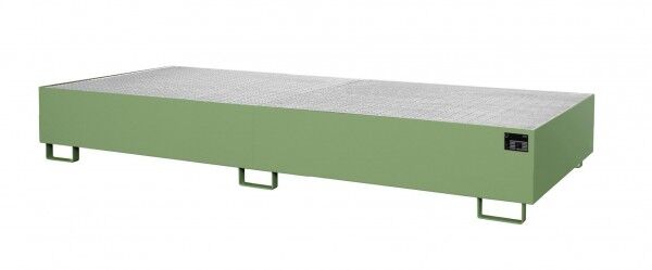 BAUER Regalwanne Typ RW-GR-3300-2 - Für Palettenregale (Feldbreite 3300 mm) resedagrün RAL 6011