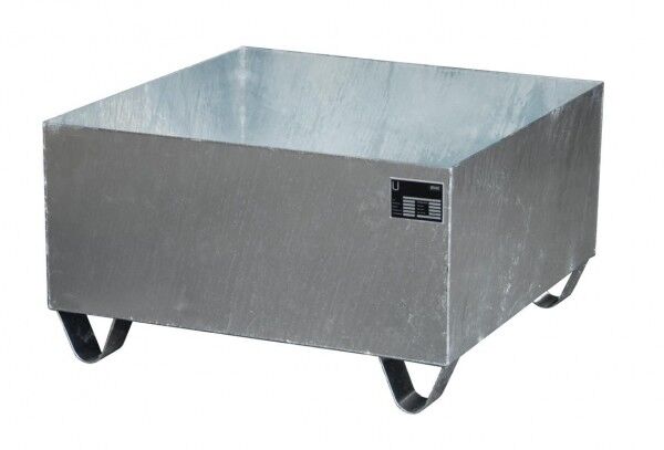 Auffangwanne aus Stahl S-2000 verzinkt Auffangvolumen 210 Liter OHNE Gitterrost Maße 800 x 800 x 465mm