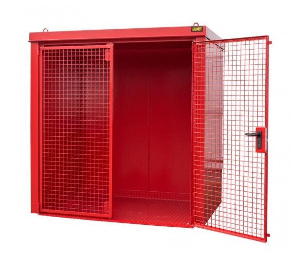 Gasflaschen-Container / -Lager GFC-B-M2 (kpl. montiert) für 35 Gasflaschen Ø 220 mm feuerrot RAL 3000